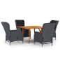 Set Mobili da Pranzo per Giardino 5 pz Grigio Scuro Set Mobili da Pranzo per Giardino 5 pz Grigio Scuro