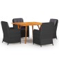 Set Mobili da Pranzo per Giardino 5 pz Nero Set Mobili da Pranzo per Giardino 5 pz Nero