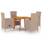 Set Mobili da Pranzo per Giardino 5 pz Beige Set Mobili da Pranzo per Giardino 5 pz Beige