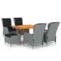 Set Mobili da Pranzo per Giardino 7 pz Grigio Chiaro Set Mobili da Pranzo per Giardino 7 pz Grigio Chiaro