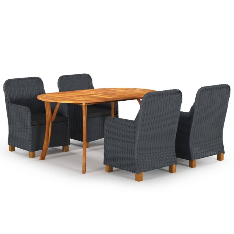Set Mobili da Pranzo per Giardino 5 pz Grigio Scuro Set Mobili da Pranzo per Giardino 5 pz Grigio Scuro