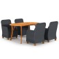 Set Mobili da Pranzo per Giardino 5 pz Grigio Scuro Set Mobili da Pranzo per Giardino 5 pz Grigio Scuro