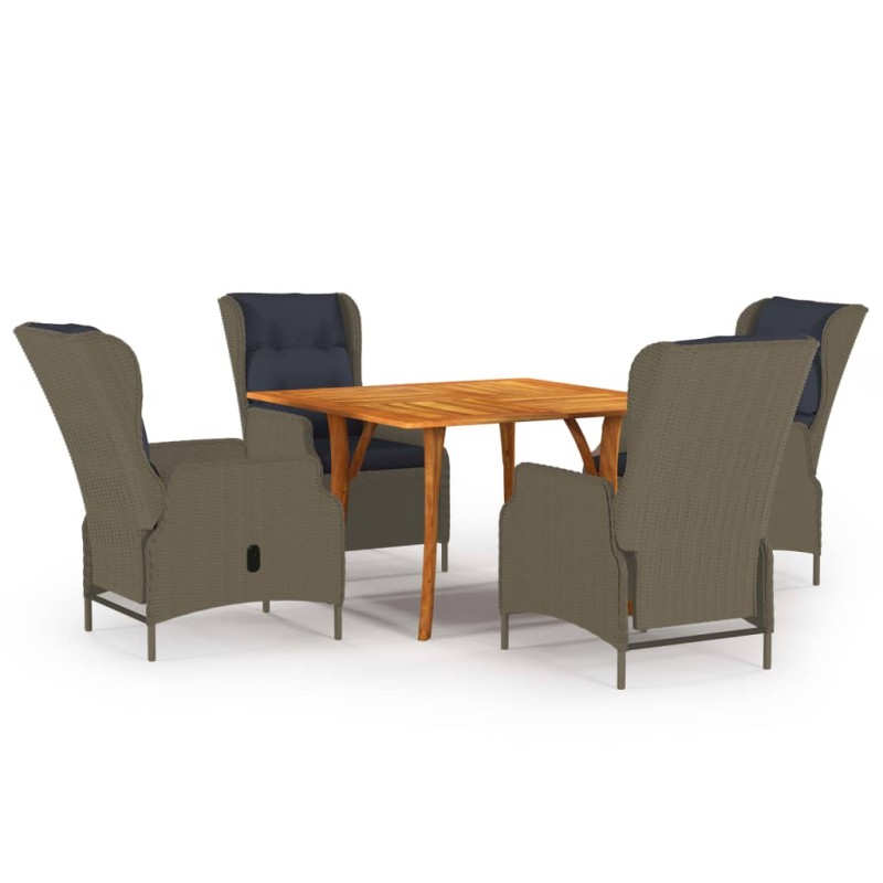 Set Mobili da Pranzo per Giardino 5 pz Marrone Set Mobili da Pranzo per Giardino 5 pz Marrone