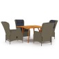 Set Mobili da Pranzo per Giardino 5 pz Marrone Set Mobili da Pranzo per Giardino 5 pz Marrone