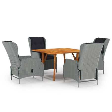 Set Mobili da Pranzo per Giardino 5 pz Grigio Chiaro