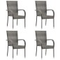 Set Mobili da Pranzo per Giardino 5 pz Grigio