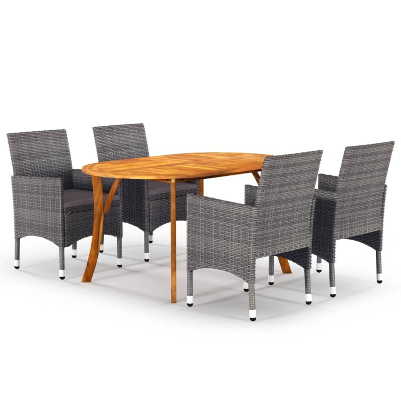 Set Mobili da Pranzo per Giardino 5 pz Grigio Set Mobili da Pranzo per Giardino 5 pz Grigio