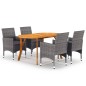 Set Mobili da Pranzo per Giardino 5 pz Grigio Set Mobili da Pranzo per Giardino 5 pz Grigio