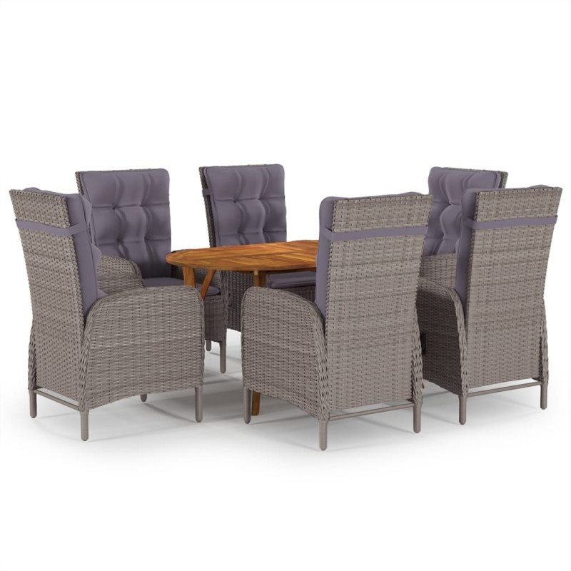 Set da Pranzo da Giardino 7 pz Grigio Set da Pranzo da Giardino 7 pz Grigio