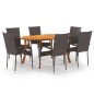 Set Mobili da Pranzo per Giardino 7 pz Marrone Set Mobili da Pranzo per Giardino 7 pz Marrone