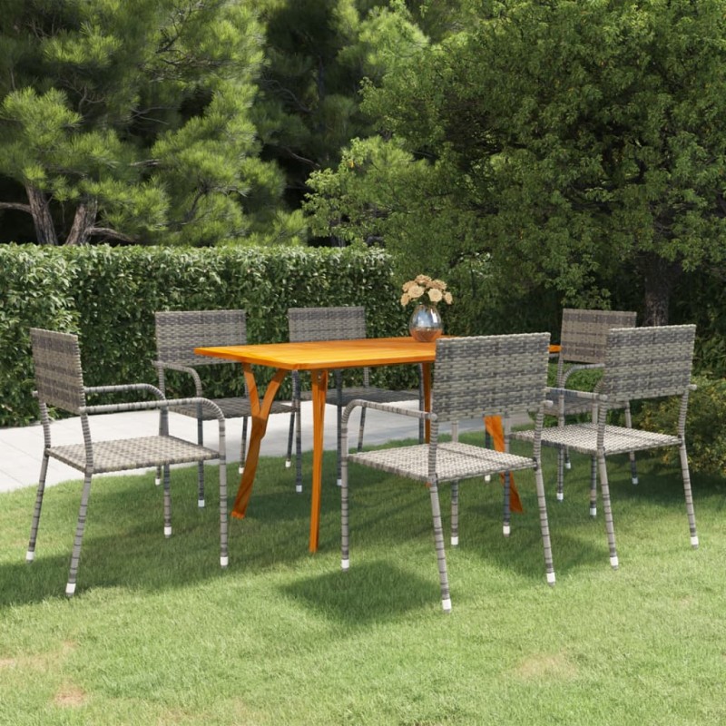 Set da Pranzo da Giardino 7 pz Antracite