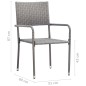 Set da Pranzo da Giardino 7 pz Antracite
