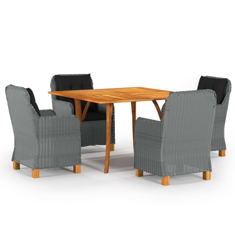 Set Mobili da Pranzo per Giardino 5 pz Grigio Chiaro Set Mobili da Pranzo per Giardino 5 pz Grigio Chiaro