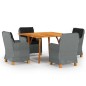 Set Mobili da Pranzo per Giardino 5 pz Grigio Chiaro Set Mobili da Pranzo per Giardino 5 pz Grigio Chiaro