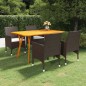 Set Mobili da Pranzo per Giardino 5 pz Marrone Set Mobili da Pranzo per Giardino 5 pz Marrone