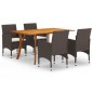 Set Mobili da Pranzo per Giardino 5 pz Marrone Set Mobili da Pranzo per Giardino 5 pz Marrone