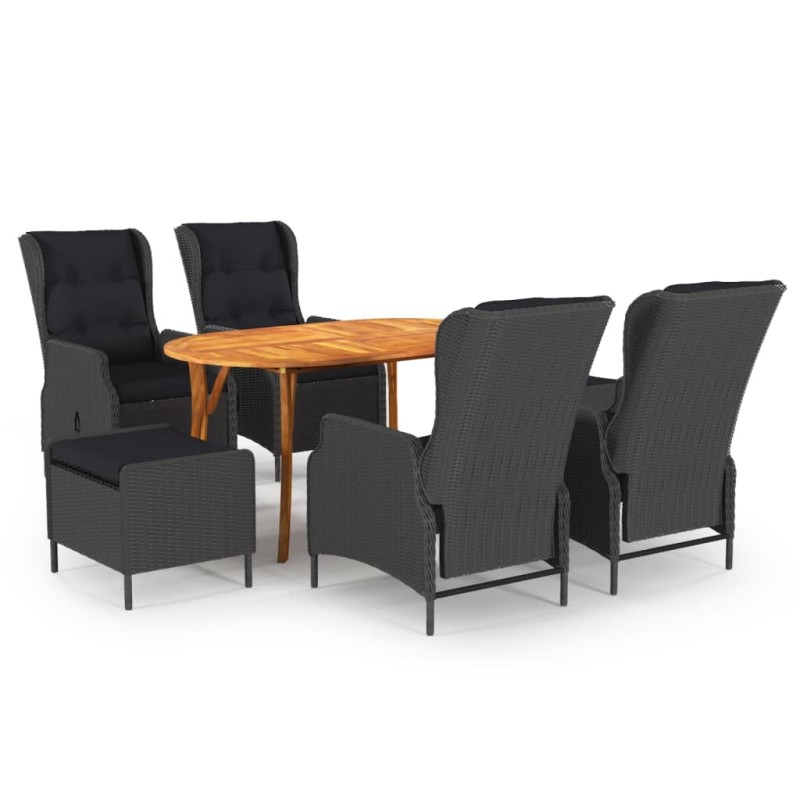 Set Mobili da Pranzo per Giardino 7 pz Grigio Scuro Set Mobili da Pranzo per Giardino 7 pz Grigio Scuro