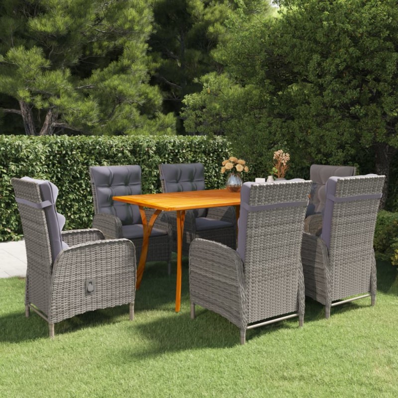 vidaXL Set da Pranzo da Giardino 7 pz Grigio vidaXL Set da Pranzo da Giardino 7 pz Grigio