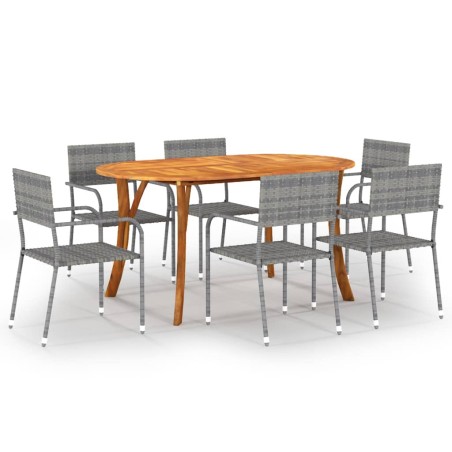 Set da Pranzo da Giardino 7 pz Antracite