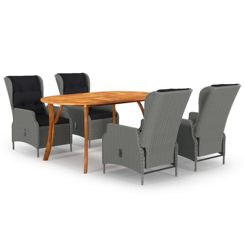 Set Mobili da Pranzo per Giardino 5 pz Grigio Chiaro Set Mobili da Pranzo per Giardino 5 pz Grigio Chiaro