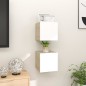 Armadietti a Parete per TV 2 pz Bianco e Rovere 30,5x30x30 cm