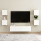 Armadietti a Parete per TV 2 pz Bianco e Rovere 30,5x30x30 cm