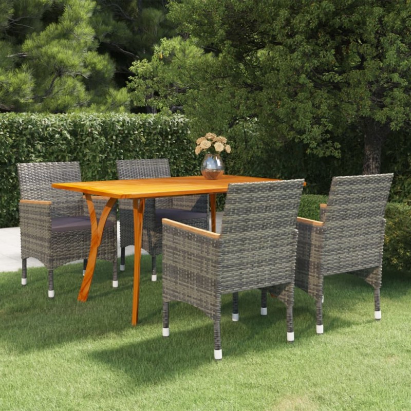Set Mobili da Pranzo per Giardino 5 pz Grigio Set Mobili da Pranzo per Giardino 5 pz Grigio