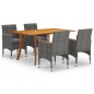 Set Mobili da Pranzo per Giardino 5 pz Grigio Set Mobili da Pranzo per Giardino 5 pz Grigio