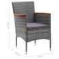 Set Mobili da Pranzo per Giardino 5 pz Grigio Set Mobili da Pranzo per Giardino 5 pz Grigio