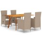 Set Mobili da Pranzo per Giardino 5 pz Beige Set Mobili da Pranzo per Giardino 5 pz Beige