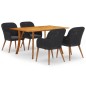 Set Mobili da Pranzo per Giardino 5 pz Nero