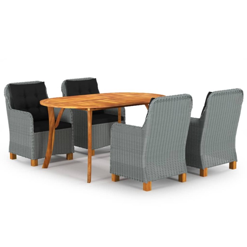 Set Mobili da Pranzo per Giardino 5 pz Grigio Chiaro Set Mobili da Pranzo per Giardino 5 pz Grigio Chiaro
