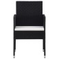 Set Mobili da Pranzo per Giardino 7 pz Nero Set Mobili da Pranzo per Giardino 7 pz Nero