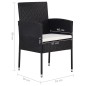 Set Mobili da Pranzo per Giardino 7 pz Nero Set Mobili da Pranzo per Giardino 7 pz Nero
