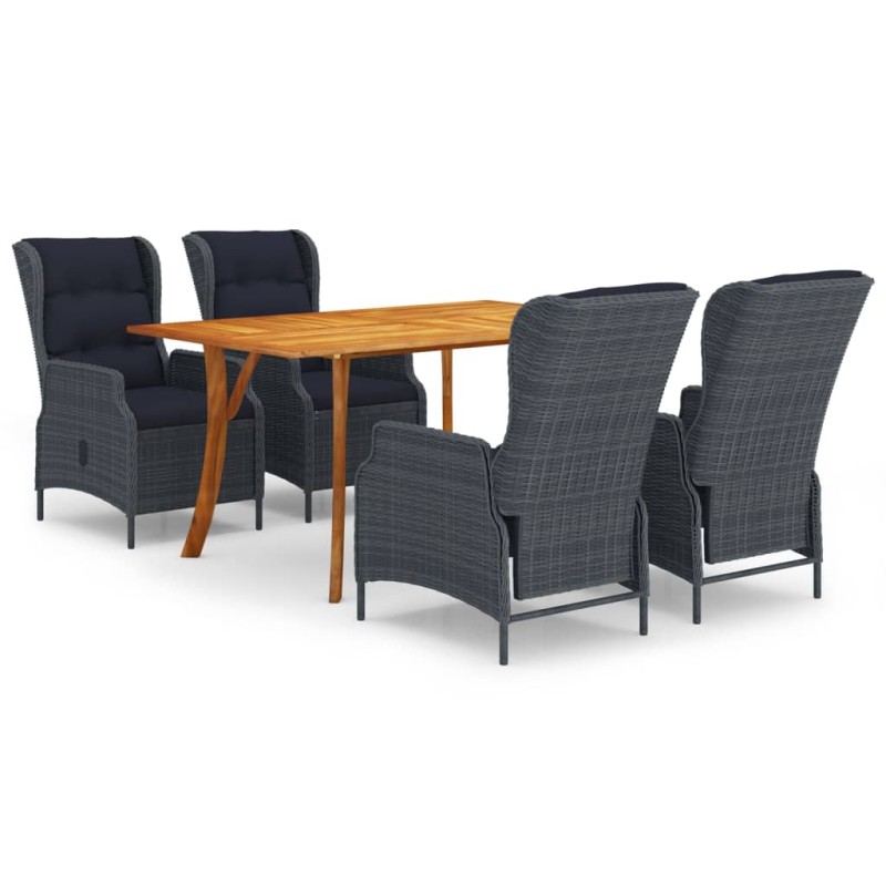 Set Mobili da Pranzo per Giardino 5 pz Grigio Scuro Set Mobili da Pranzo per Giardino 5 pz Grigio Scuro