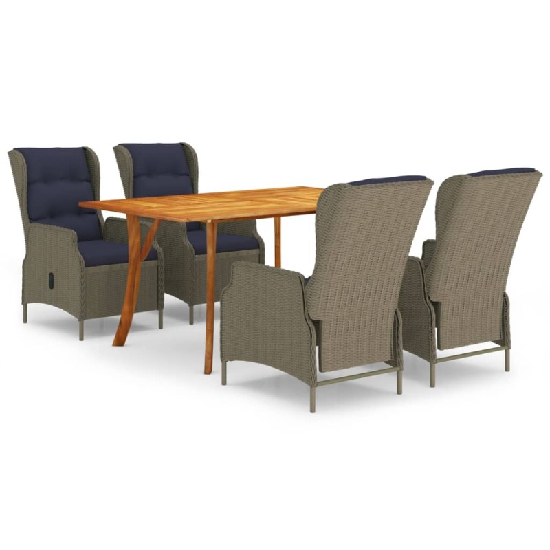 Set Mobili da Pranzo per Giardino 5 pz Marrone Set Mobili da Pranzo per Giardino 5 pz Marrone