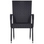 Set Mobili da Pranzo Giardino 5 pz in Polyrattan Nero Set Mobili da Pranzo Giardino 5 pz in Polyrattan Nero