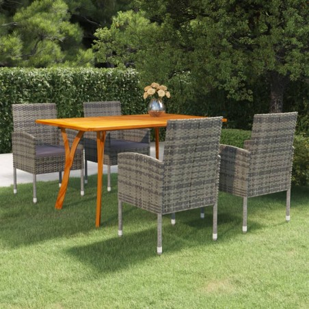 Set Mobili da Pranzo per Giardino 5 pz Antracite