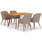 Set Mobili da Pranzo per Giardino 5 pz Marrone Set Mobili da Pranzo per Giardino 5 pz Marrone
