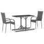 Set Mobili da Pranzo per Giardino 3 pz Grigio Set Mobili da Pranzo per Giardino 3 pz Grigio