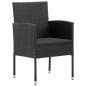 Set Mobili da Pranzo per Giardino 7 pz Nero Set Mobili da Pranzo per Giardino 7 pz Nero