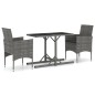 Set Mobili da Pranzo per Giardino 3 pz Grigio Set Mobili da Pranzo per Giardino 3 pz Grigio