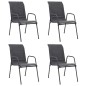 Set da Pranzo da Giardino 5 pz in Acciaio Antracite Set da Pranzo da Giardino 5 pz in Acciaio Antracite