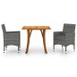 Set Mobili da Pranzo per Giardino 3 pz Grigio Set Mobili da Pranzo per Giardino 3 pz Grigio