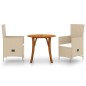 Set Mobili da Pranzo per Giardino 3 pz Beige Set Mobili da Pranzo per Giardino 3 pz Beige