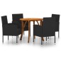 Set Mobili da Pranzo per Giardino 5 pz Nero Set Mobili da Pranzo per Giardino 5 pz Nero