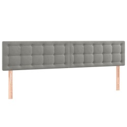 vidaXL Testiera 2 pz Grigio Chiaro 90x5x78/88 cm in Velluto