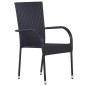 Set Mobili da Pranzo per Giardino 3 pz Nero Set Mobili da Pranzo per Giardino 3 pz Nero