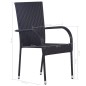Set Mobili da Pranzo per Giardino 3 pz Nero Set Mobili da Pranzo per Giardino 3 pz Nero