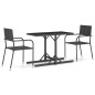 vidaXL Set Mobili da Pranzo per Giardino 3 pz Nero vidaXL Set Mobili da Pranzo per Giardino 3 pz Nero